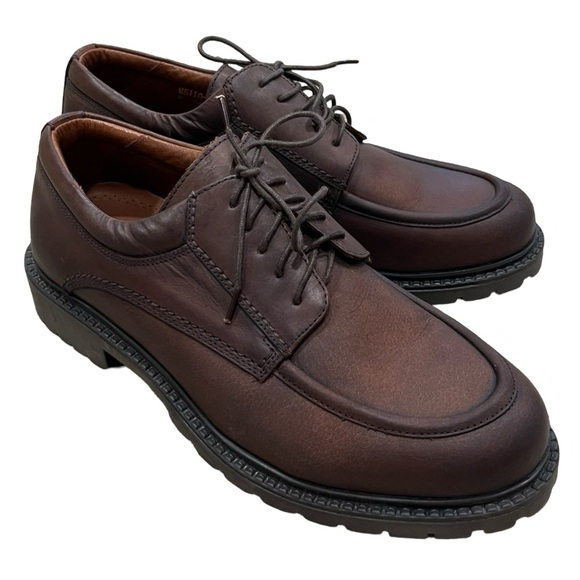 Vintage R&R Classic Brown Leather Lace-Up Walking Shoes – Men's Size 10 NWOT - Picture 1 of 10